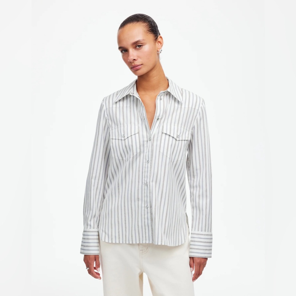 NWT Madewell Western Button-Up Shirt in Poplin